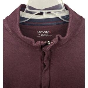 UNTUCKit Corral Mens XXX Large 3XL Red Maroon 1/4 Zip Mock Neck Pullover Sweater